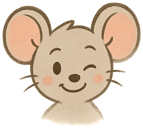 Mimi, la souris mascotte de Ton Site en Main, fait un clin d'œil